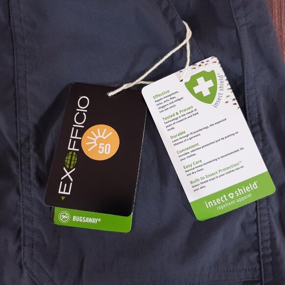 NWT Exofficio Womens Size 14 Bugsaway Vianna Pants Gray Roll Up Leg Stretch - Picture 5 of 15